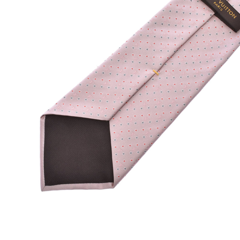 100% of LOUIS VUITTON Louis Vuitton dot pattern pink men silk tie A ranks used silver storehouse