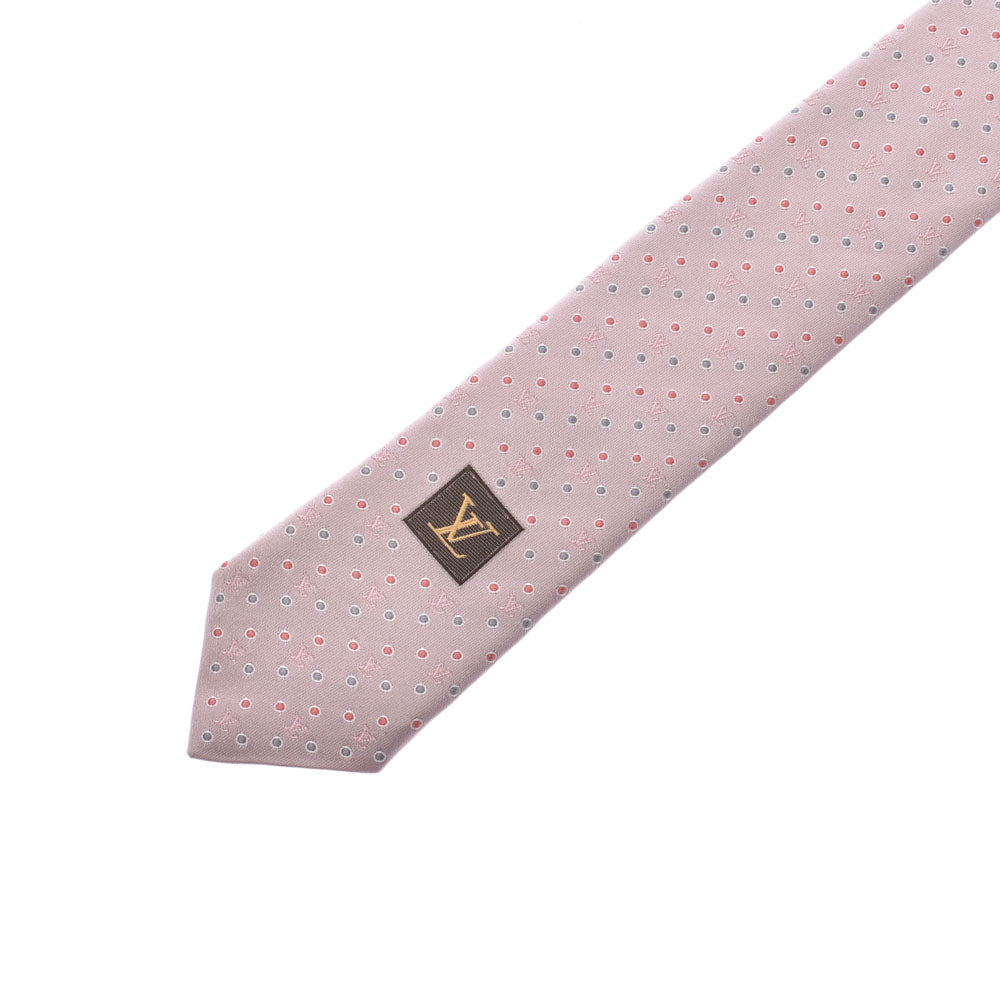 ルイヴィトンドット柄 ピンク メンズ ネクタイ LOUIS VUITTON 中古