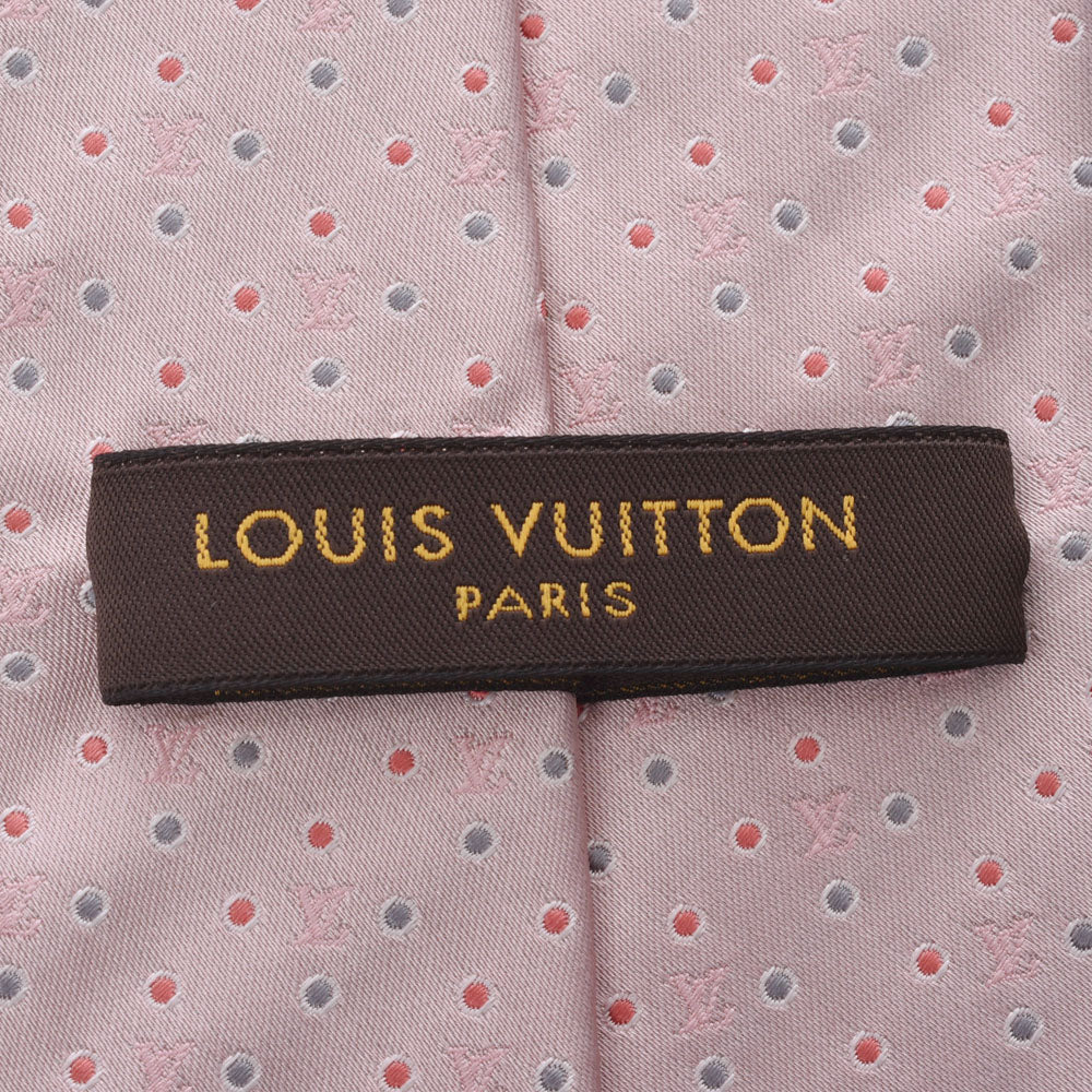 ルイヴィトンドット柄 ピンク メンズ ネクタイ LOUIS VUITTON 中古