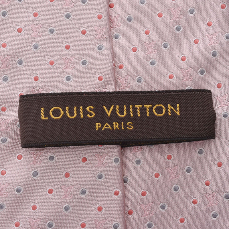 LOUIS VUITTON ルイヴィトン ドット柄 ピンク メンズ シルク100% ネクタイ Aランク 中古 銀蔵
