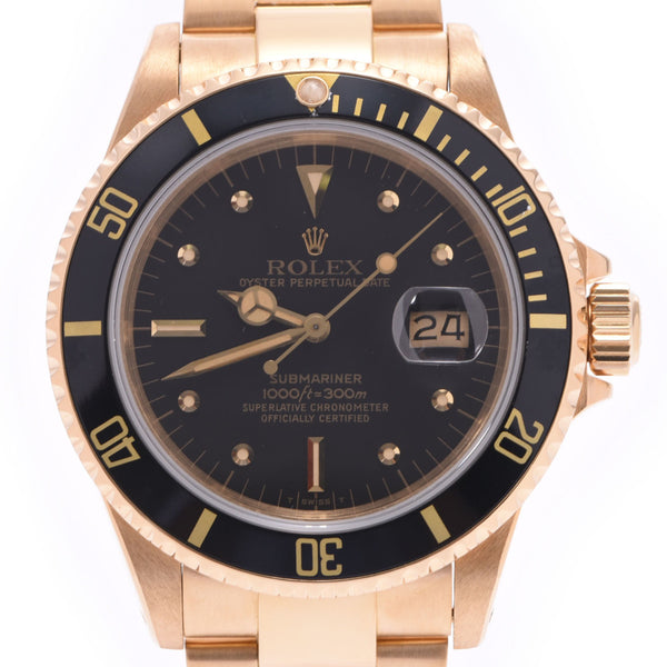 ROLEX Rolex Submariner barnacle 16808 men'S YG watch automatic Black Dial A Rank used silver stock