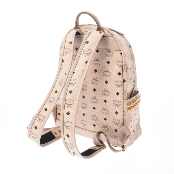 MCM MCM Buckback Packed, Studs Beige, Gold, Unsex, Luc, Duck, Duck, Duck, A Rank, used silver.