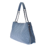 Chanel Maestro chain shoulder peel blue silver hardware ladies soft caviar skin semi shoulder bag a