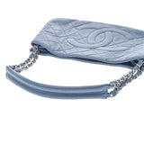 Chanel Maestro chain shoulder peel blue silver hardware ladies soft caviar skin semi shoulder bag a