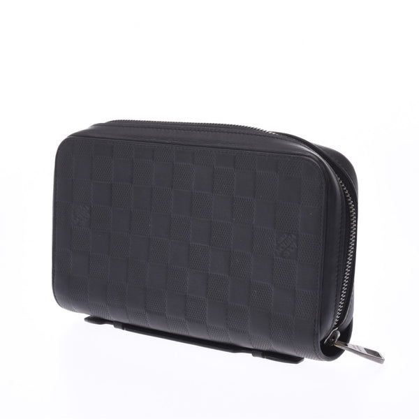 LOUIS VUITTON Louis Vuitton Damier Infinite Zippy XL Clutch Bag Onyx (Black) N61254 Men's Leather Long Wallet B Rank Used Ginzo