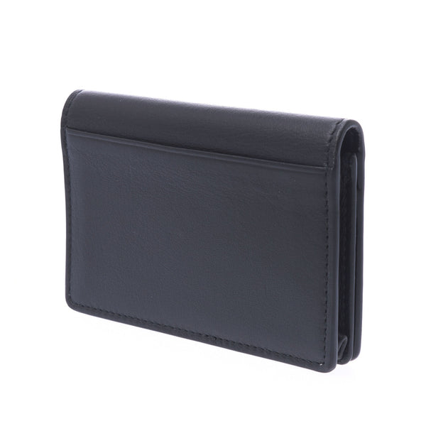 BALENCIAGA Paper Business Card Holder Black 499201 Unisex Leather Card Case AB Rank Used Ginzo
