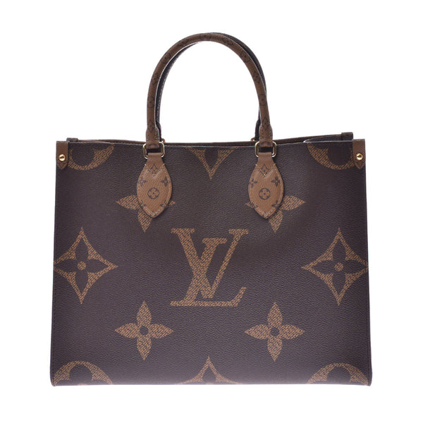 LOUIS VUITTON ルイヴィトン モノグラムリバース オンザゴーMM  ブラウン M45321 ユニセックス 2WAYバッグ Aランク 中古 銀蔵