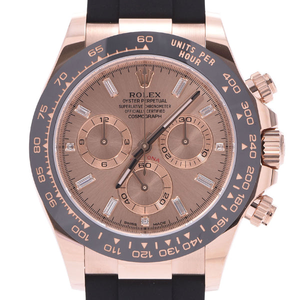 ROLEX Rolex [cash special price] Daytona 11P diamond 116515LNA men RG/ rubber watch self-winding watch pink gold clockface-free silver storehouse