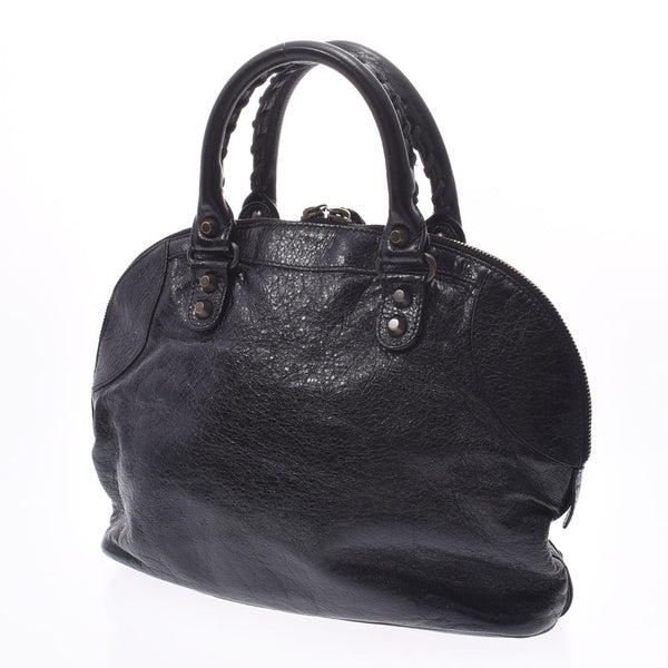 BALENCIAGA バレンシアガクラシックボーリング black Lady's sheepskin handbag AB rank used silver storehouse