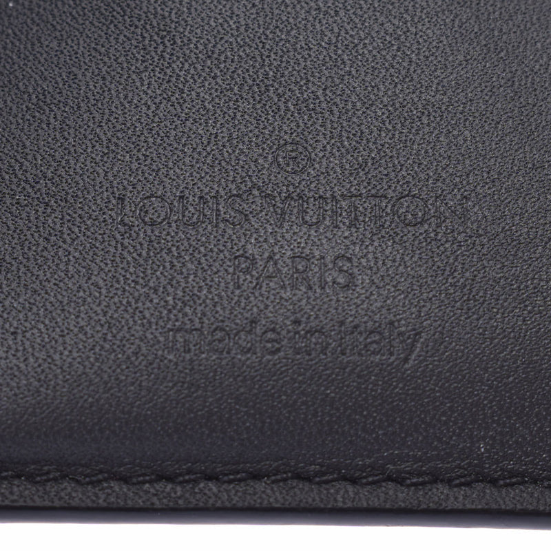 Three LOUIS VUITTON Louis Vuitton monogram eclipse Discovery compact wallet black / gray M67630 men fold wallet AB rank used silver storehouse