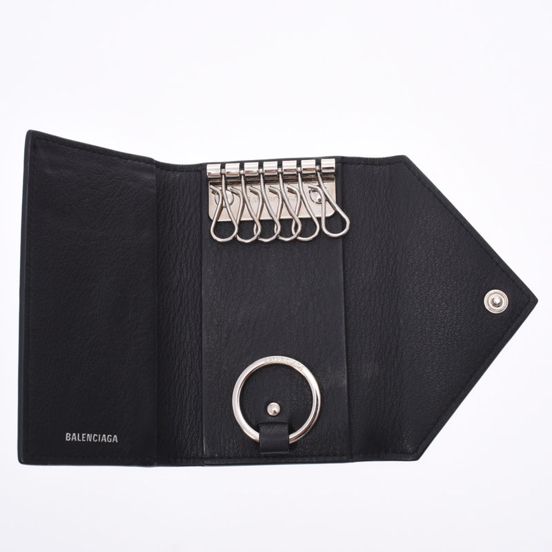 BALENCIAGA纸6键盒黑色银色金属配件中性小腿钥匙盒AB等级二手Ginzo