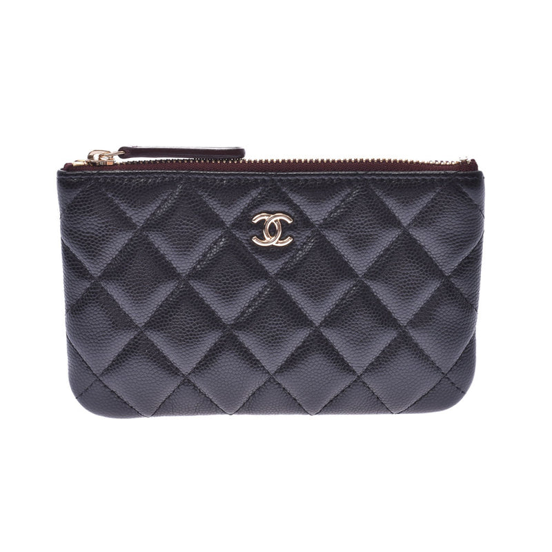 14143 Chanel classical music mini-porch black gold metal fittings unisex  porch CHANEL is used – 銀蔵オンライン