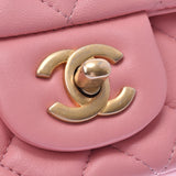 CHANEL シャネル マトラッセ チェーンショルダーバッグ ピンク アンティーク調ゴールド金具 レディース ラムスキン ショルダーバッグ Aランク 中古 銀蔵