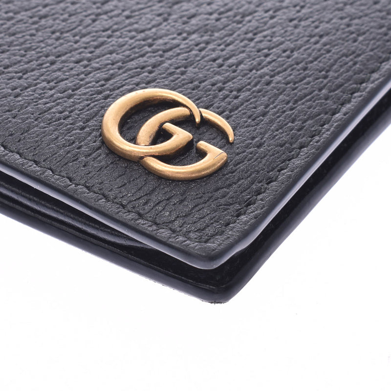 Gucci GG marble double toe Wallet Black 459133 Unisex Leather Wallet