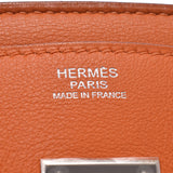 HERMES Hermes Birkin 30 Orange Silver Hardware □L stamp (around 2008) Ladies Swift handbag B rank used silver warehouse