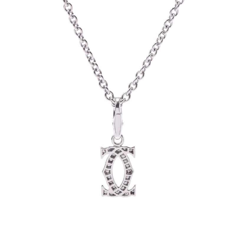 CARTIER Cartier 2C Charm With Chain Necklace Sold Separately Women's K18WG/Diamond Necklace A Rank Used Ginzo