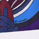 HERMES Hermes Twilly Maharani Garden / Le Jardin de la Maharani Blue Ladies 100% Silk Scarf AB Rank Used Ginzo