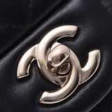 CHANEL Chanel matelasse mini-chain shoulder 17cm black gold metal fittings Lady's lambskin shoulder bag A rank used silver storehouse