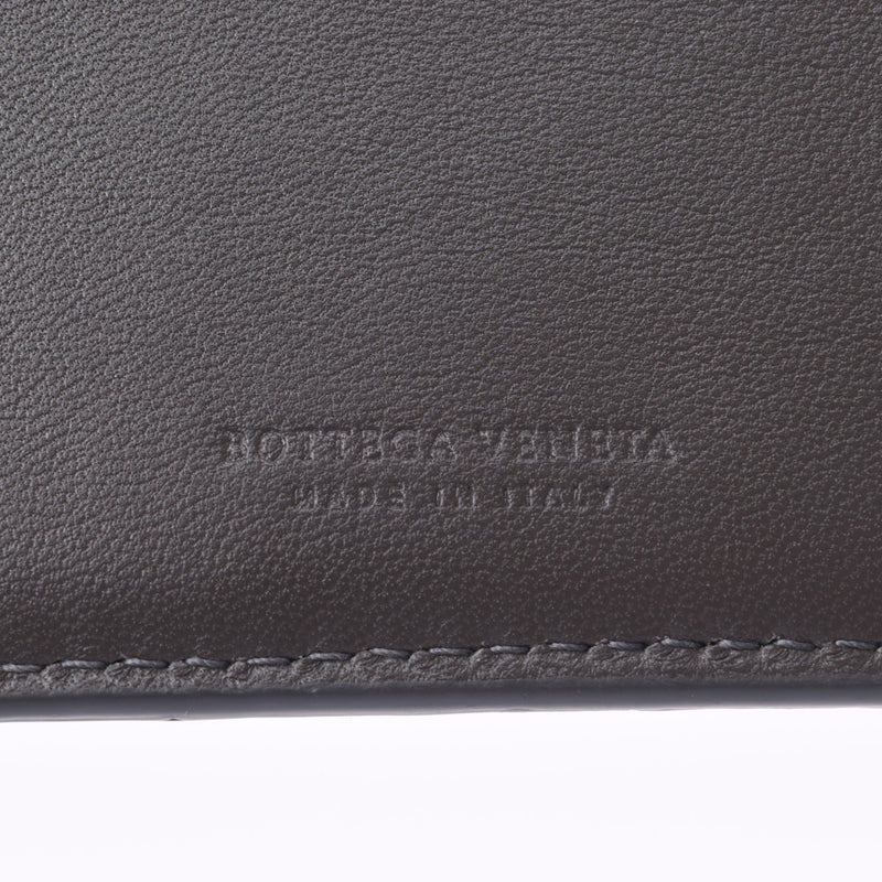 BOTTEGAVENETA Bottega Veneta Intrecciato Gray Men's Embossed Leather Wallet A Rank Used Ginzo