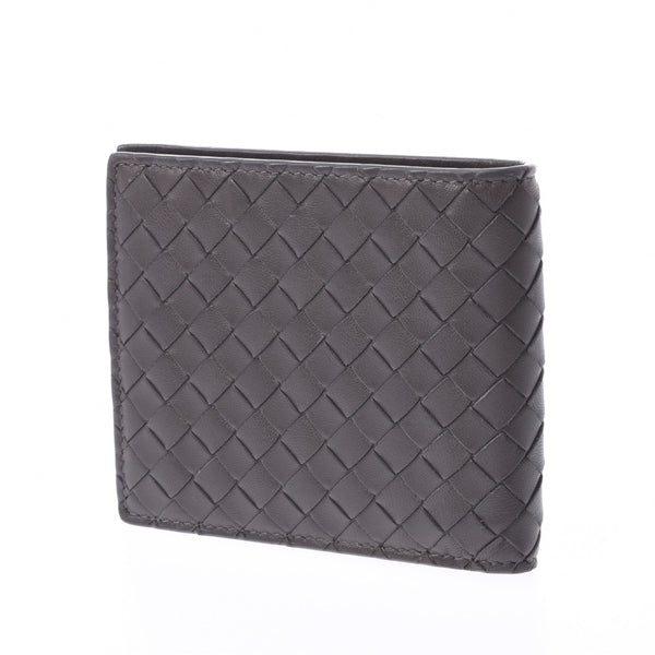 BOTTEGAVENETA Bottega Veneta Intrecciato Gray Men's Embossed Leather Wallet A Rank Used Ginzo