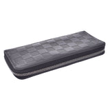 LOUIS VUITTON ルイヴィトンダミエアンフィニジッピーウォレットヴェルティカルオニキス (black) N63548 men leather long wallet B rank used silver storehouse