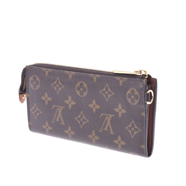 LOUIS VUITTON Louis Vuitton Monogram Portofeuil Astrid Brown M61781 Unisex Monogram Canvas Long Wallet B Rank Used Ginzo