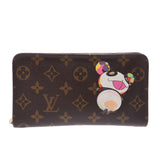 LOUIS VUITTON Louis Vuitton, the Monogram, the Panda, brown, M61729, brown M61729, canvas length, wallet, wallet, B, Class used, used silver.