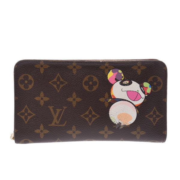 LOUIS VUITTON Monogram Panda波尔图Monezip棕色M61729中性Monogram帆布长款钱包B二手Ginzo