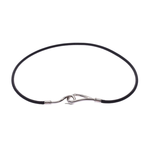 Hermes Jumbo Choker black silver hardware Unisex Leather Choker B