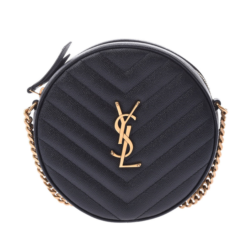 SAINT LAURENT Saint Laurent Vinil Chain Shoulder Bag Black Gold Hardware Ladies Calf Shoulder Bag Unused Ginzo