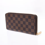 LOUIS VUITTON Damier Zippy钱包Old Brown N41661男女皆宜的Damier帆布长钱包B等级二手Ginzo