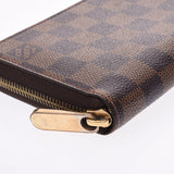 LOUIS VUITTON Damier Zippy钱包Old Brown N41661男女皆宜的Damier帆布长钱包B等级二手Ginzo