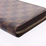 LOUIS VUITTON Damier Zippy钱包Old Brown N41661男女皆宜的Damier帆布长钱包B等级二手Ginzo