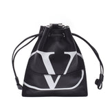 Valentino Garavani Valentino Garavani V logo black silver metal fittings ladies leather shoulder bag A rank used Ginzo