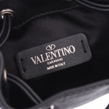 Valentino Garavani ヴァレンティノ・ガラヴァーニ Vロゴ 黒 シルバー金具 レディース レザー ショルダーバッグ Aランク 中古 銀蔵