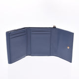 Christian Dior, Cristiandiol, Kanage Rota, Wallet, Dark, Deny, Blue Ladies enamel, three, wallet, wallet, B, Class used, silver.