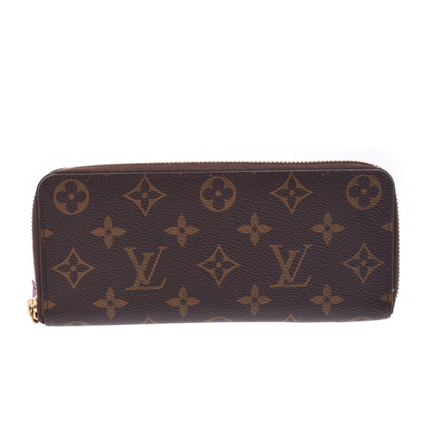 LOUIS VUITTON ルイヴィトン モノグラム ポルトフォイユクレマンス フューシャ M60742 ユニセックス モノグラムキャンバス 長財布 Bランク 中古 銀蔵