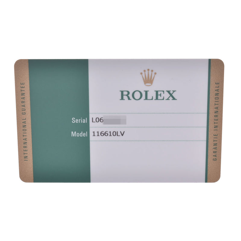 [Cash special price] ROLEX Rolex Submarina 116610LV Men's SS Watch Automatic Round Green Flightboard New Single