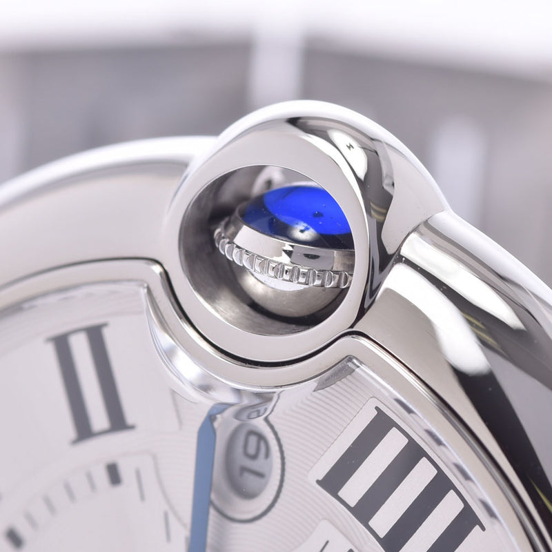 卡地亚卡地亚气球蓝色LM w69012z4男式SS手表自动上链银色表盘未使用的银股票