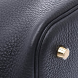 HERMES Hermes Picotan Lock MM Black Gold Metal Fittings Y Engraved (Around 2020) Ladies Taurillon Clemence Handbag New Ginzo