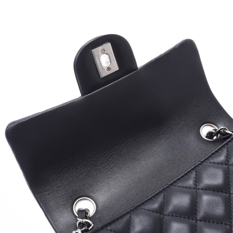 Chanel Classic Small Flap Wallet 14143 Black Silver Bracket Ladies