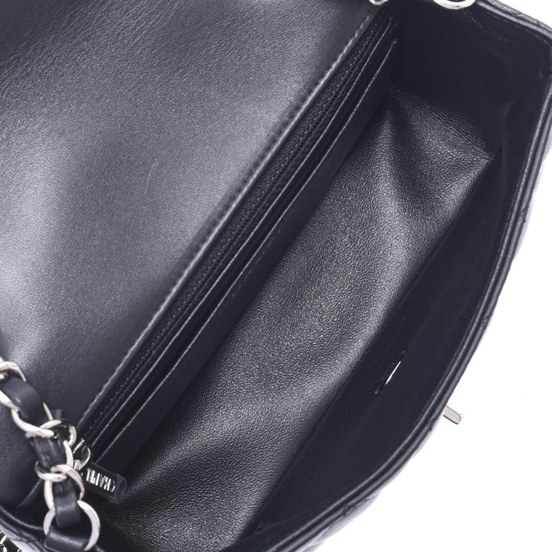 CHANEL Matrasse Mini Flap Bag Black Silver Hardware Ladies Lambskin Shoulder Bag Unused Ginzo