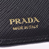 PRADA Prada, L, Fassner, wallet, black gold. 1ML018 Unisex Safiano, two folded purse, A-ranked, used silver storehouse.