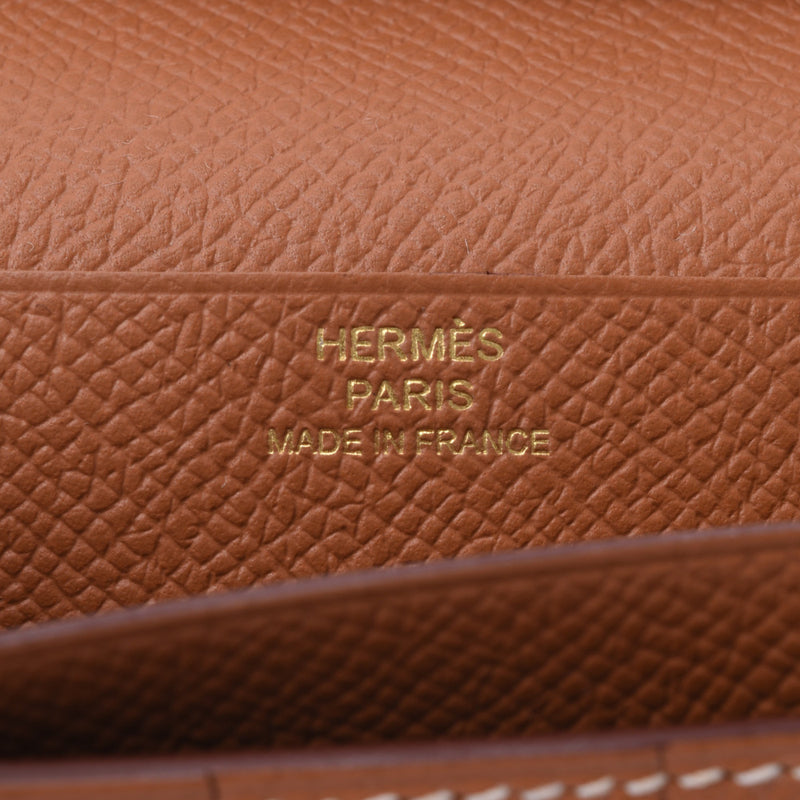 HERMES Hermes Bearnsfre Gold Gold metal fittings D engraved (around 2019) Ladies Vaux Epson long wallet New Ginzo