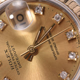 ROLEX Rolex Datejust 10P Diamond 69173G Ladies YG/SS Watch Automatic Champagne Dial AB Rank Used Ginzo