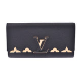 LOUIS VUITTON Louis Vuitton Portofeuil Capsine Noir M64551 Unisex Taurillon Leather Wallet New Same Used Ginzo