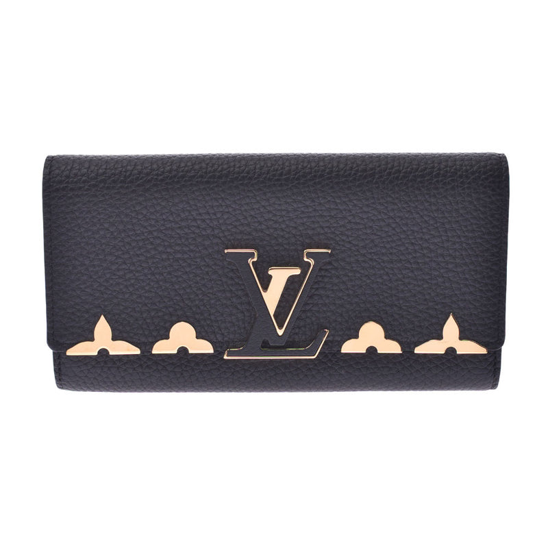 LOUIS VUITTON Louis Vuitton Portofeuil Capsine Noir M64551 Unisex Taurillon Leather Wallet New Same Used Ginzo