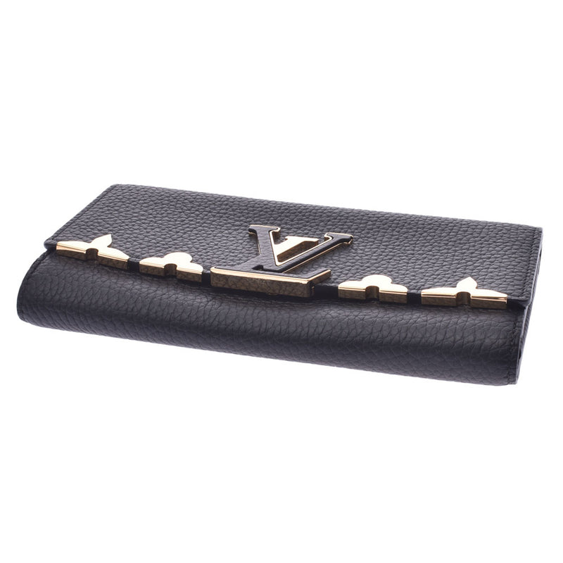 LOUIS VUITTON Louis Vuitton Portofeuil Capsine Noir M64551 Unisex Taurillon Leather Wallet New Same Used Ginzo