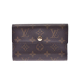 LOUIS VUITTON Louis Vuitton Monogram Portofoile Alexandra Brown M60047 Unisex Monogram Canvas Triple Wallet AB Rank Used Ginzo