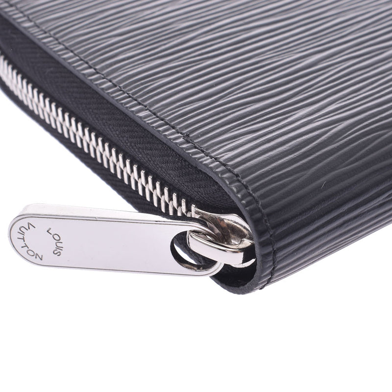 LOUIS VUITTON Epi Zippy Wallet Noir Silver Hardware M61857 Unisex Wallet A Rank Used Ginzo